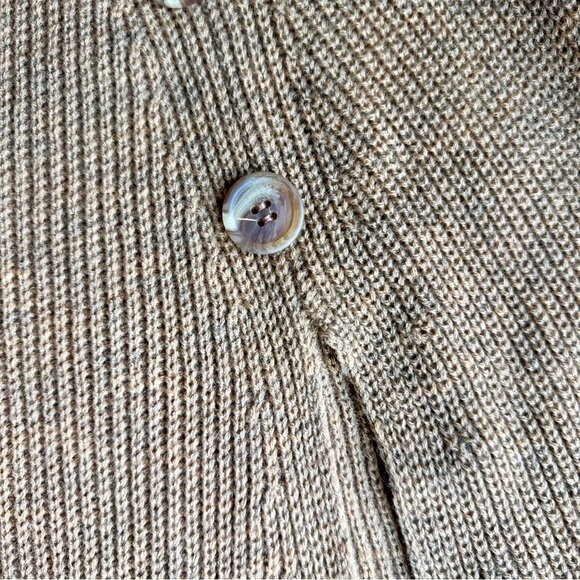 Linda Anderson Button-Side Knit Cape Sweater Poncho – Camel Brown – One Size - Picture 9 of 15